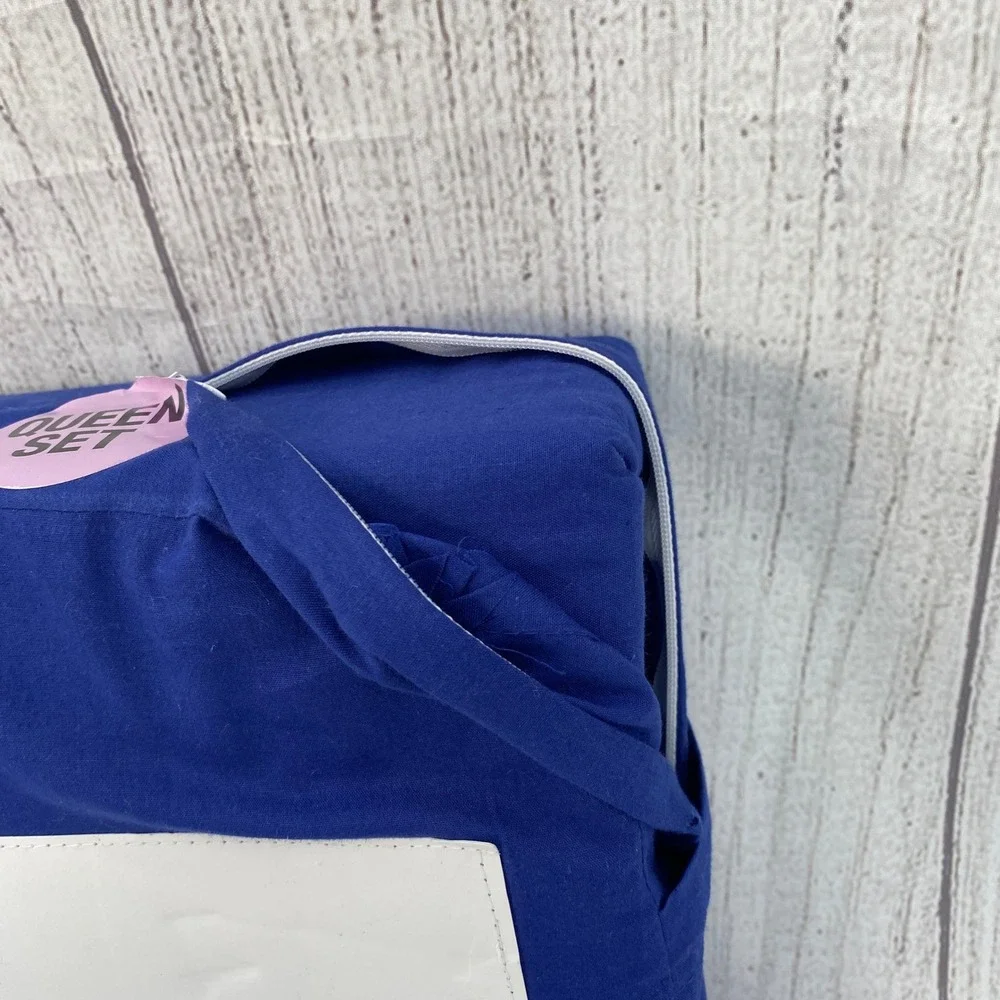Tommy Hilfiger Sheet Set Queen Royal Blue 100% Cotton Performance Cooling Modern